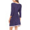 Robe curta feminina de algodão com mangas 3/4 e blocos de cores. 3