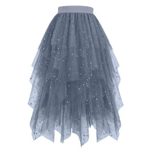 Women's sequin midi skirt blue M
