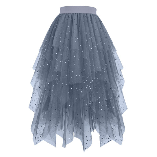 Women's sequin midi skirt blue M