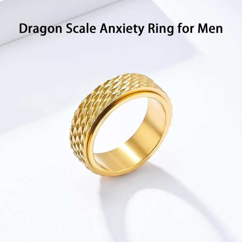 Δαχτυλίδι άγχους Dragon Scale για άνδρες από ανοξείδωτο ατσάλι 2