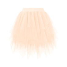 Women's Asymmetrical A-line Puff Skirt Beige XL