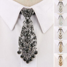Crystal necktie metal inlaid diamond corsage 1 piece