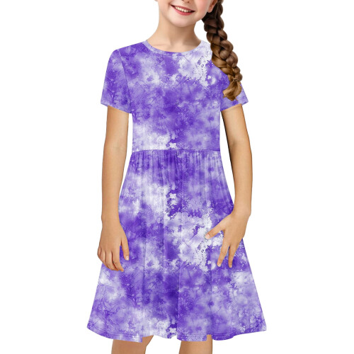Mädchenkleid mit Farbverlauf und Batikmuster, Größe 2T 1