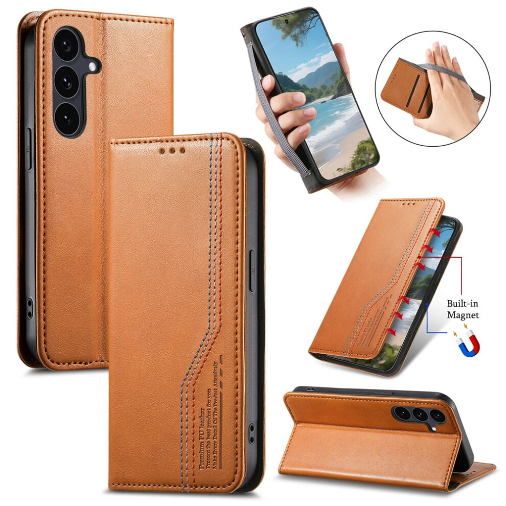 Samsung Galaxy S25 Fe 5G Leather Flip Case With Wristband 941196019981