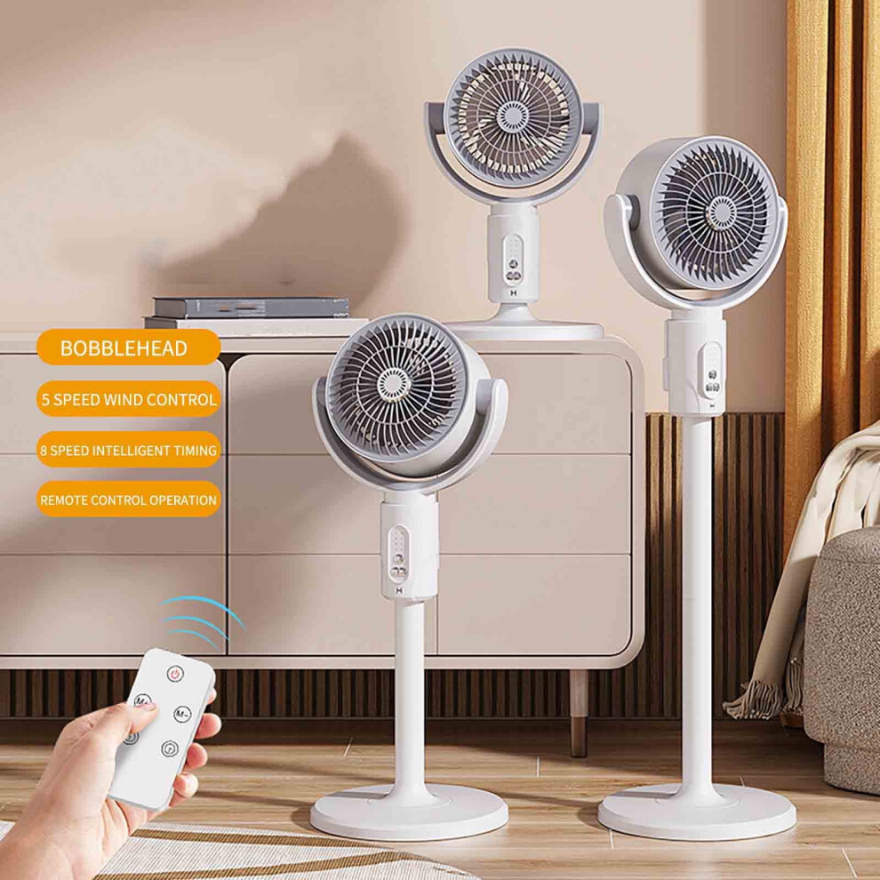 Oscillating Stand Fan With Remote, 5 Speeds, Adjustable 9418476977992