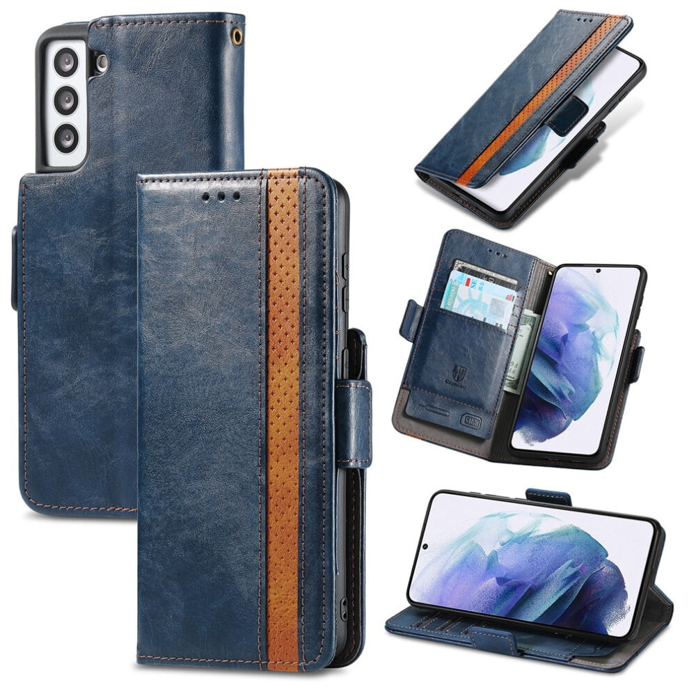 Samsung Galaxy S22 Plus 5G Leather Wallet Folio Case Blue 9152228984363