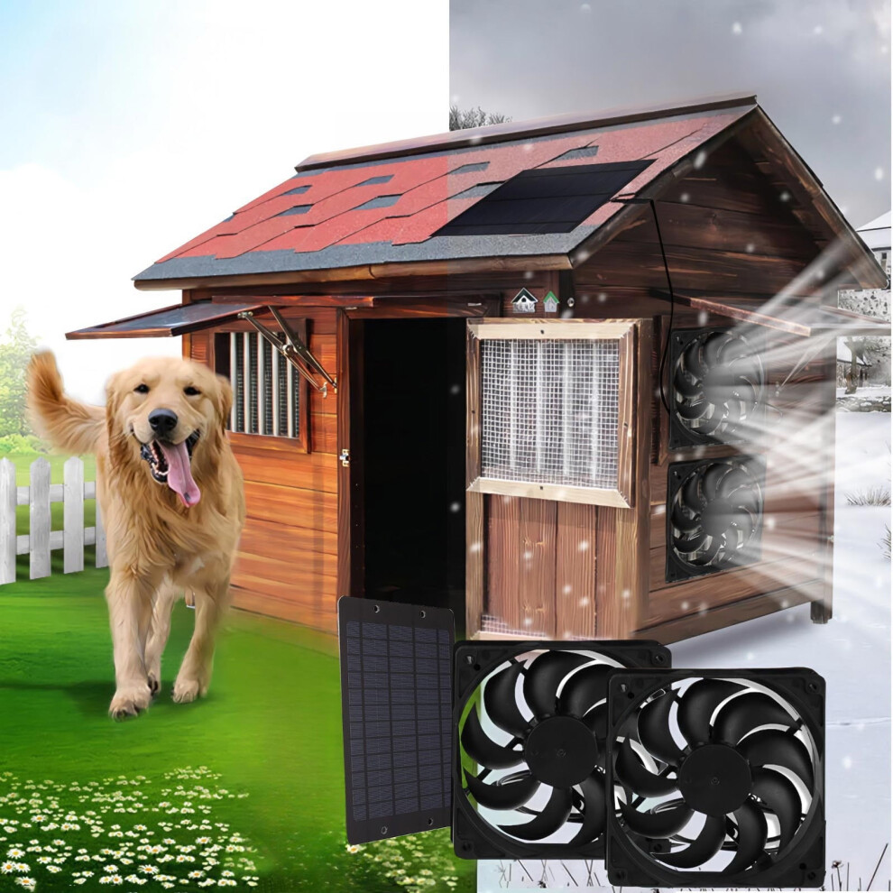 Solar Double Exhaust Fan For Chicken Coops 10W 3200Rpm 9152228974999