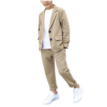 Boys Khaki Suit Set for Wedding Ring Bearer 8-9 Years