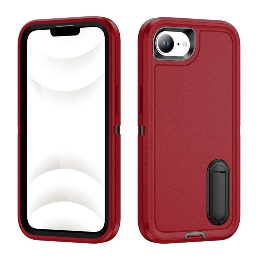 Iphone 16E Rugged Case With Kickstand Red 941196021595