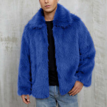 Men's Winter Stand Collar Jacket Faux Fur Lined Warm