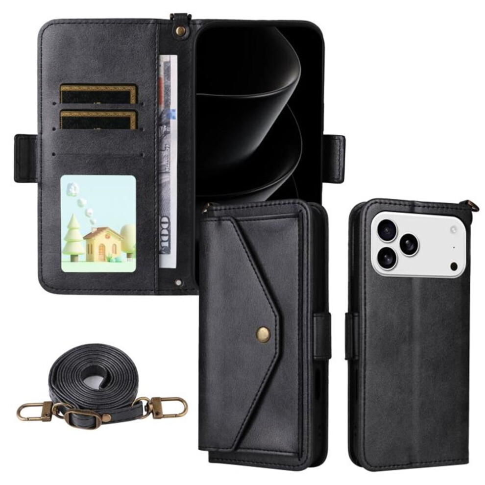 Leather Wallet Case For Iphone 17 Pro Max Black 9152228964099