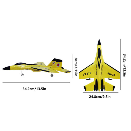 RC Fighter Plane with Lights 2.4GHz Foam Glider 1