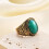 Men's Gothic Tiger Eye and Turquoise Wedding Ring Stainless 3