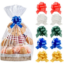 Cellophane Gift Bags with Bows 24x30 Inch 10-Pack
