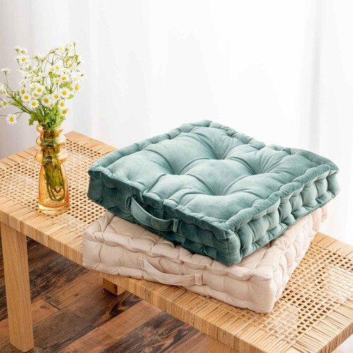 Coussin de sol en velours rouge 40 cm 2