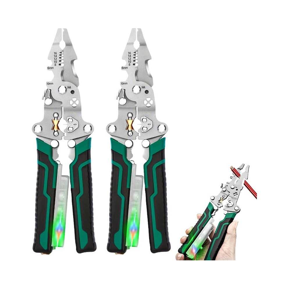 Wire Stripper With Voltage Tester And Crimping Pliers 2 Pc 975221306043