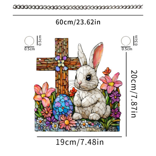 Easter Acrylic Pendant Bunny Egg Window Hanging Decor Style 1