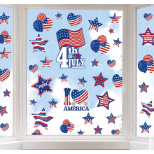 4th of July window clings patriotic watercolor flag