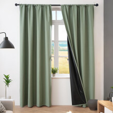 Blackout Curtains Natural Linen 53x63 Inch