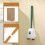 Scopa per WC verde con manico lungo e silicone flessibile 1