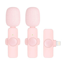 Wireless Lavalier Mic compatible with iPhone & iPad, Omnidirectional Clip Mic for Interview, Vlog, Podcast, YouTube