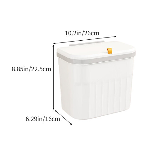 Plastic Step Trash Can 10.2 inch White Green 2