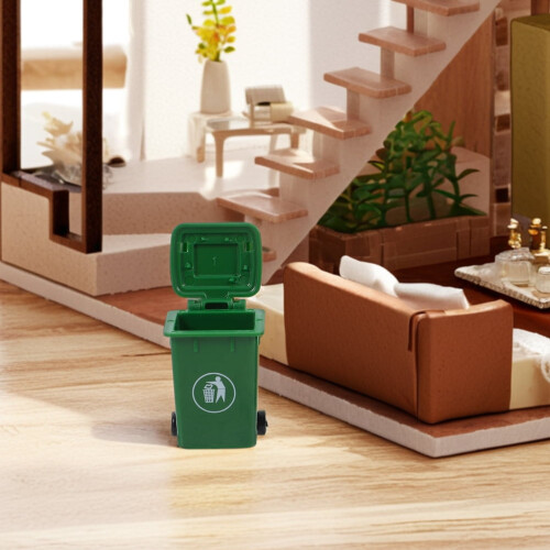 FRCOLOR trash can model child green 8 pcs 2