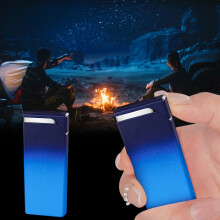 Windproof Portable Inflatable Lighter with Metal Red Flame – Compatible with Refillable Butane, for Camping, Hiking, BBQ & Kitchen