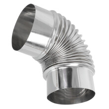 Pretyzoom Stainless Steel Elbow Exhaust Pipe for Home Use Smooth Surface Easy Install Flexible Air Hose Silver 3 inch