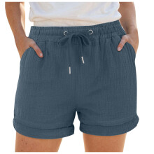 Women's High Waisted Cotton Gauze Shorts Linen-Like