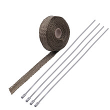 Fiberglass exhaust heat wrap tape 2.5 cm  5 m with 4 ties