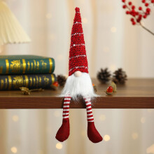 Santa Gnome Doll with Rudolph 17 inch Brown Faceless
