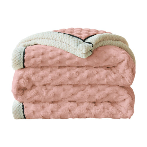 Flannel Fleece Blanket Double Layer 200x150cm Pink 1