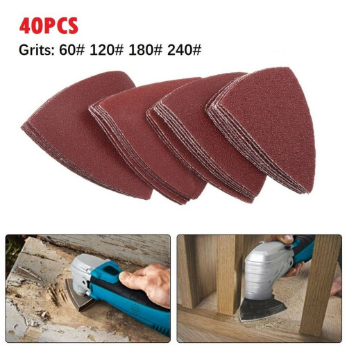 Hook and Loop Triangle Sandpaper for Oscillating Tools 40