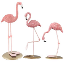 Statue de flamant rose en résine, décoration intérieure, lot de 3 pièces