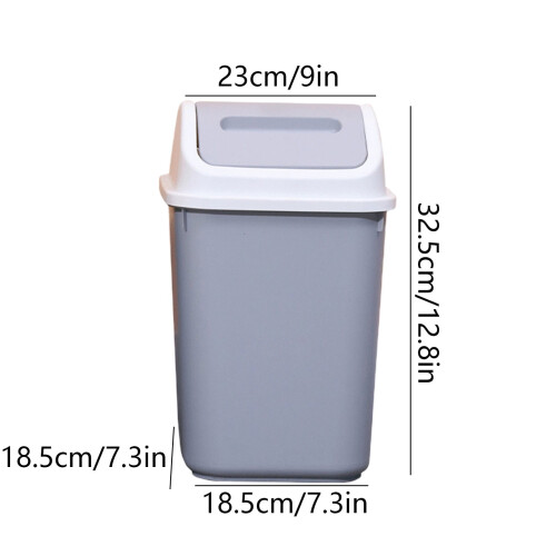 Bathroom Trash Can with Flip Lid, Plastic, 1 Piece 2