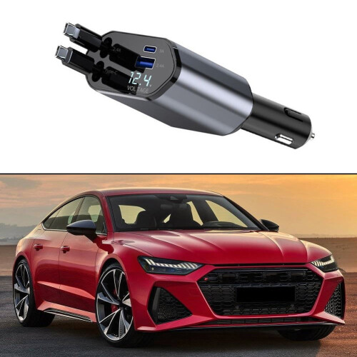 Smart Retractable Car Phone Charger 120W 12V/24V