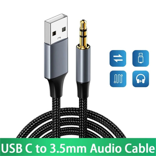 AUX to USB Adapter Cable 3.5mm Male 2m 5-Pack 2