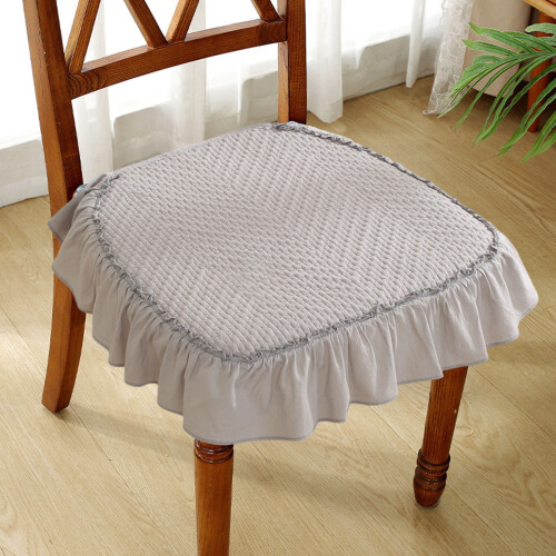 Coussin de chaise en lin à volants style princesse (1 pièce)