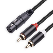 XLR Female to Dual RCA Male Stereo Audio Cable 2m