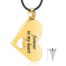 Heart Cremation Jewelry Locket Necklace Stainless Steel