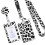 Leopard Print Badge Holder with Retractable Reel Set 1