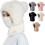 Conjunto feminino 3 em 1 de gorro de tricô com cachecol e máscara. 1