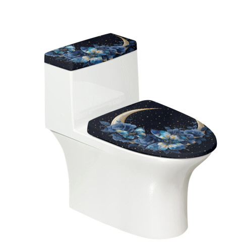 Ensemble de housse de toilette en polyester doux et universel Butterfly & Moon