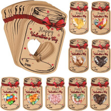 Christmas Gift Cards with Heart-Shaped Plastic Stones,