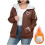 Felpa da donna oversize con cappuccio e zip intera foderata in pile 1
