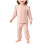 Mädchen-Baumwollpyjama-Set, 2-teilig, Rüschenoberteil und -hose, Rosa 1
