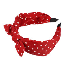 Damen-Haarreif mit Schleife und Hasenohren, rot, 5,5 cm breit, 1 Stück