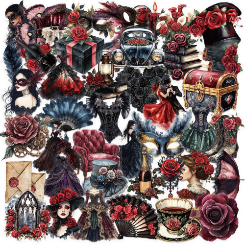 Transparent Masquerade Stickers PET Waterproof 100-Pack