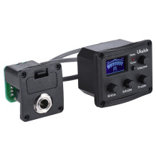 Ukulele piezo pickup preamp with 3-band EQ and LCD tuner